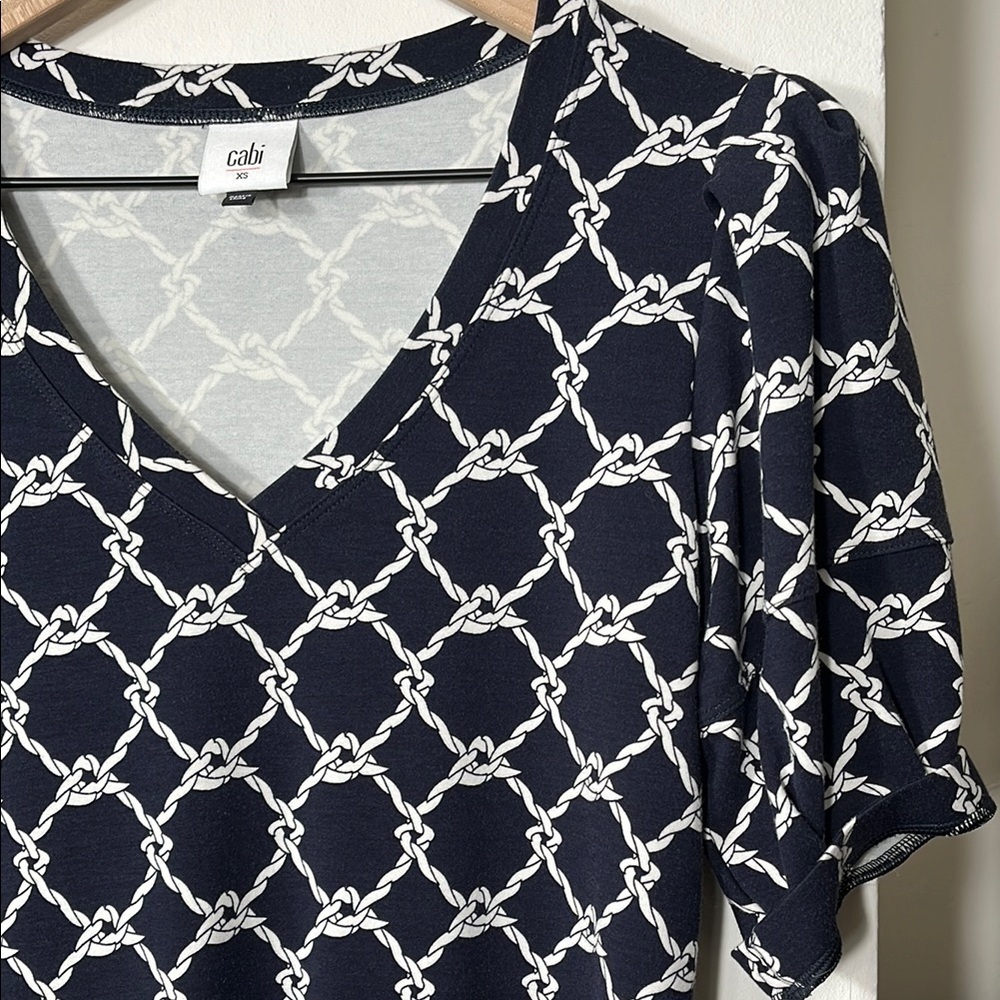 CAbi Navy and White Cruise Dress - Picture 3 of 11